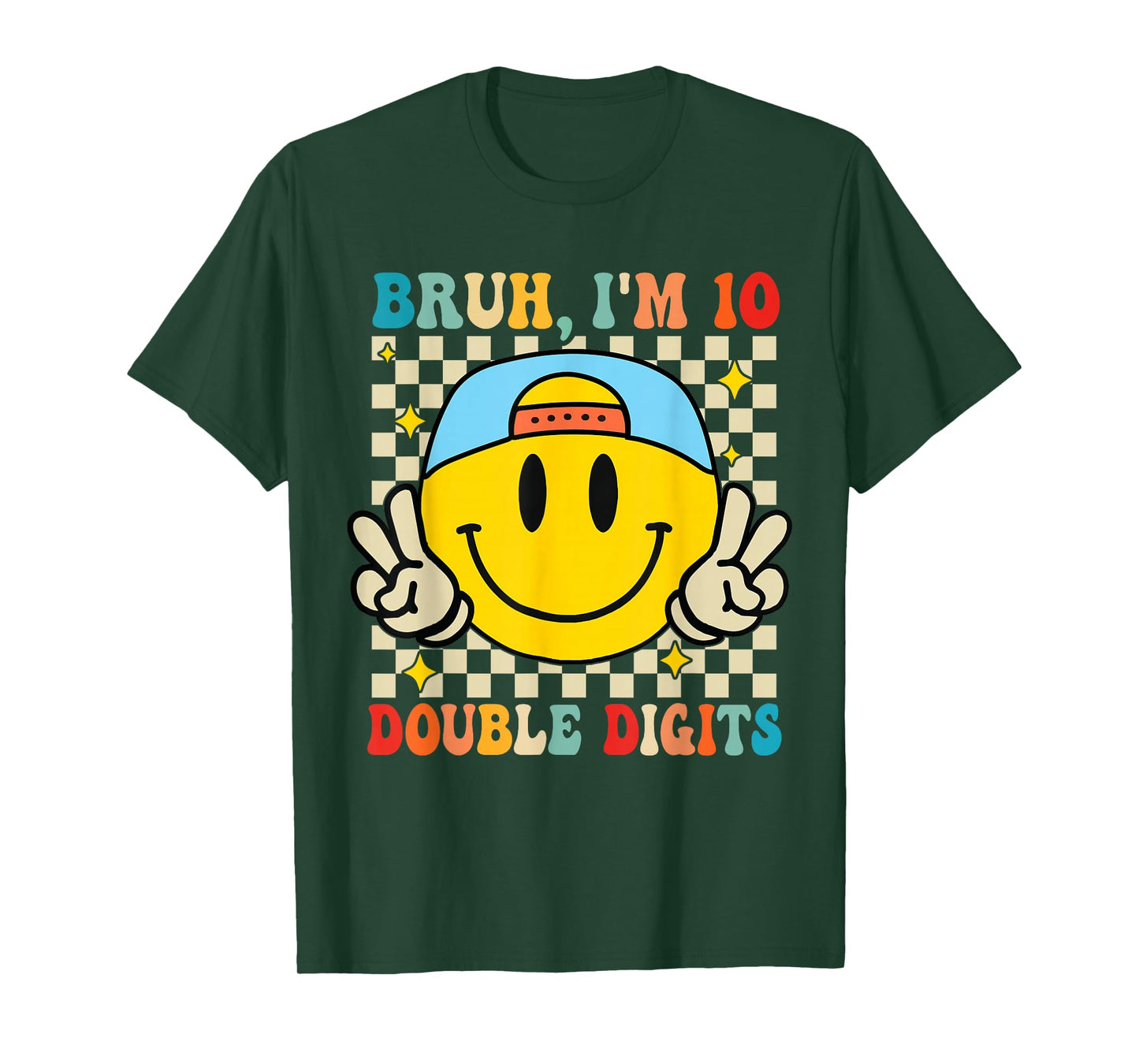10 Years Old Birthday Bruh I'm Double Digits 10th Birthday T-Shirt