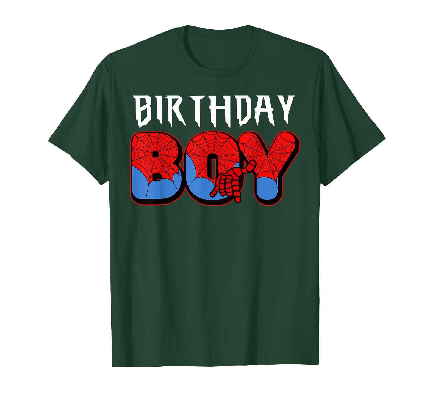 Birthday Boy Spider Theme Party Boys Kids Men T-Shirt