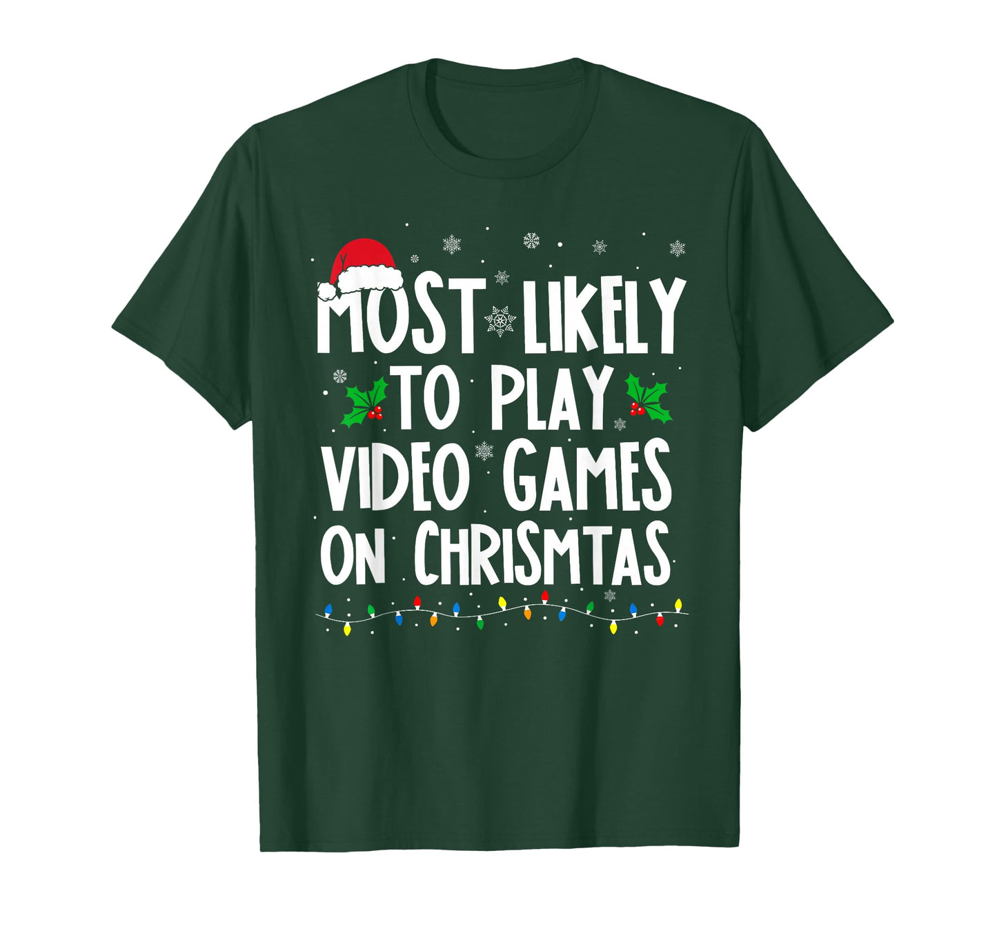 Funny Gamer Most Likely to Play Video Games On Christmas Kid T-Shirt