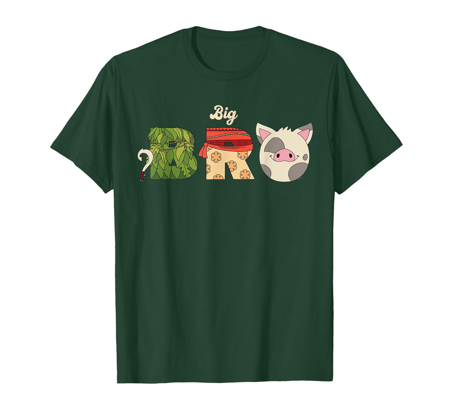 Disney Moana Letters "Big Bro" Family Trip Vacation T-Shirt