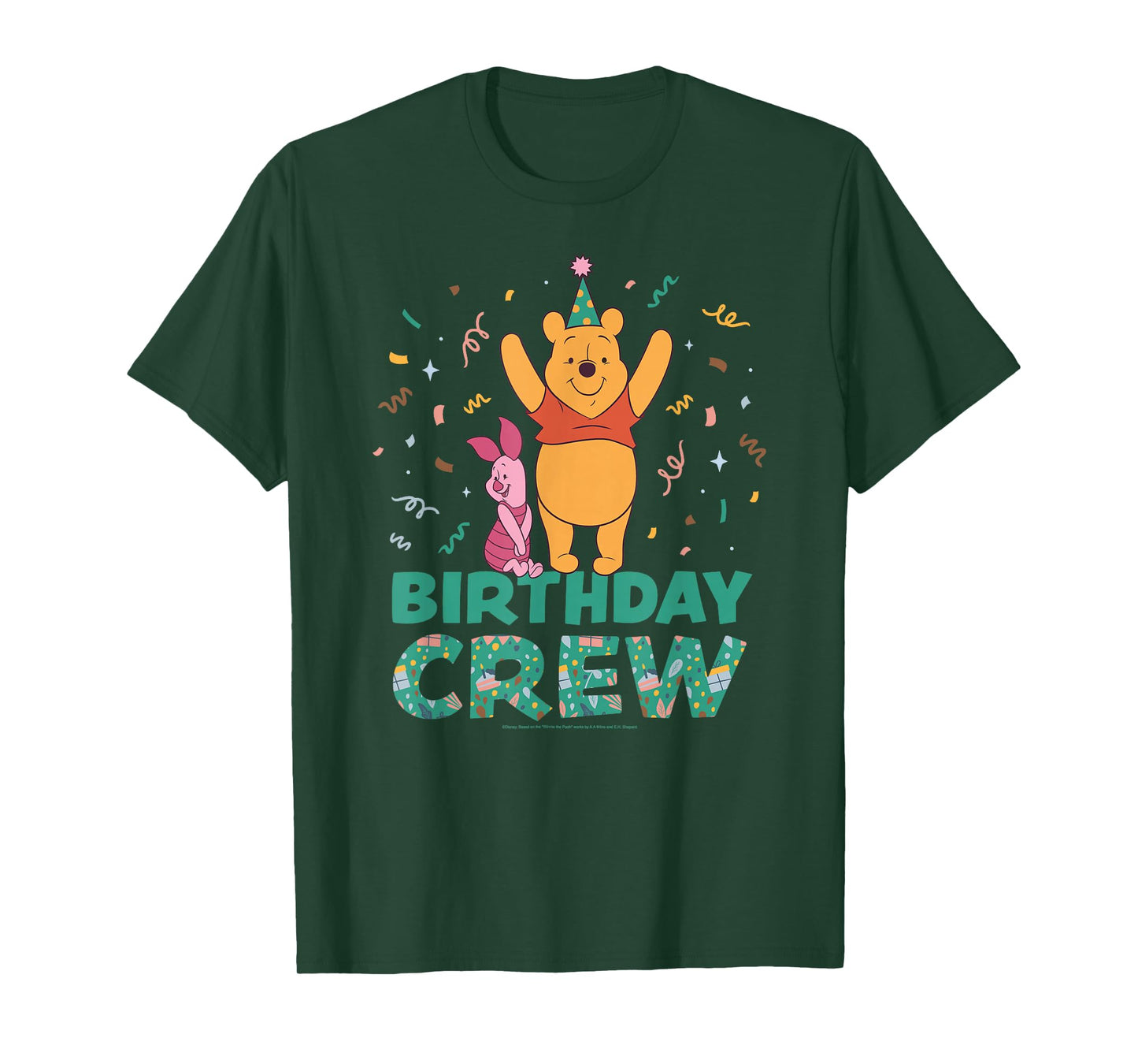 Disney Winnie the Pooh & Piglet Birthday Crew Party Matching T-Shirt