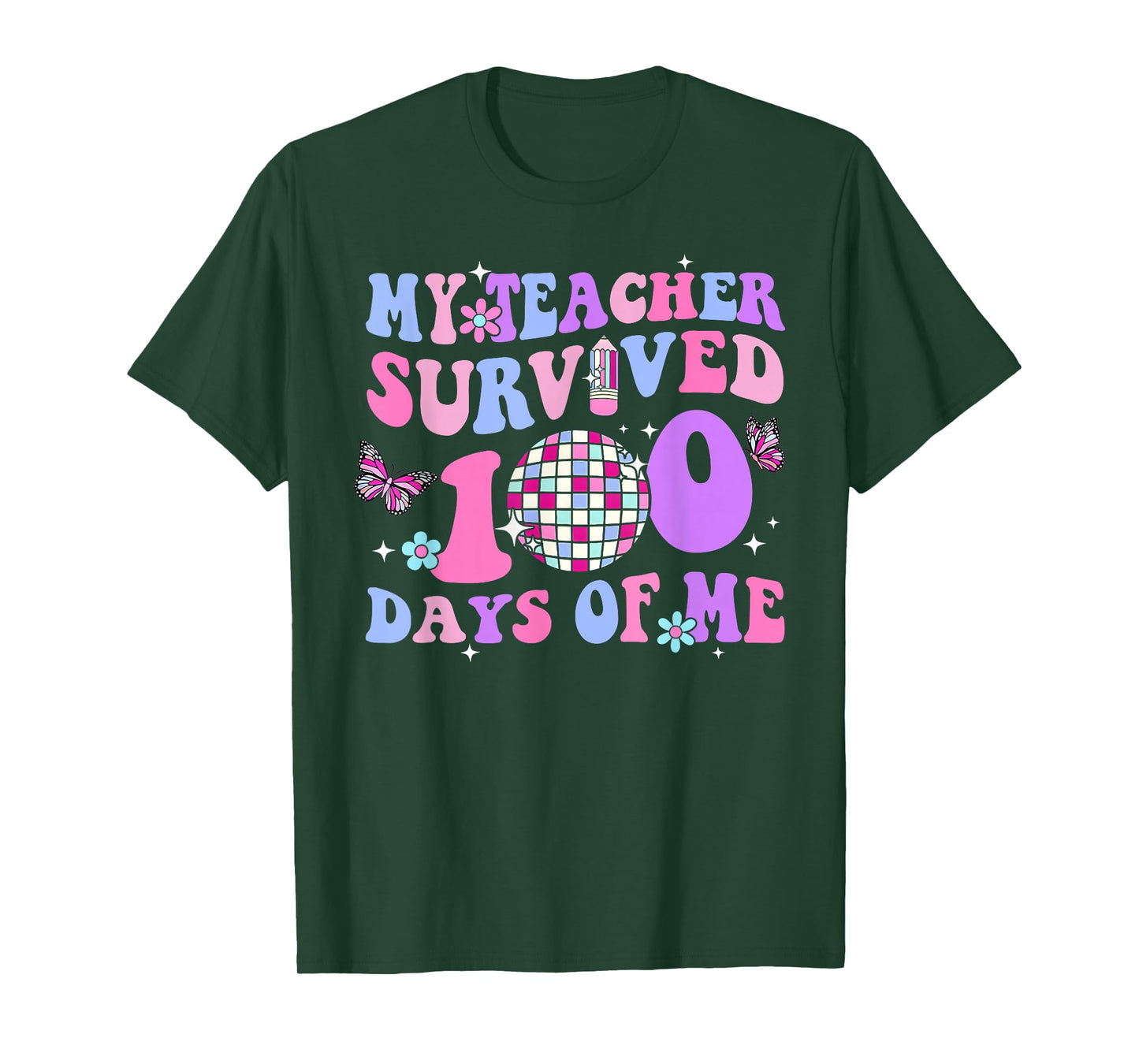 Funny School My Teachers Survived 100 Days of Me Student Kid T-Shirt