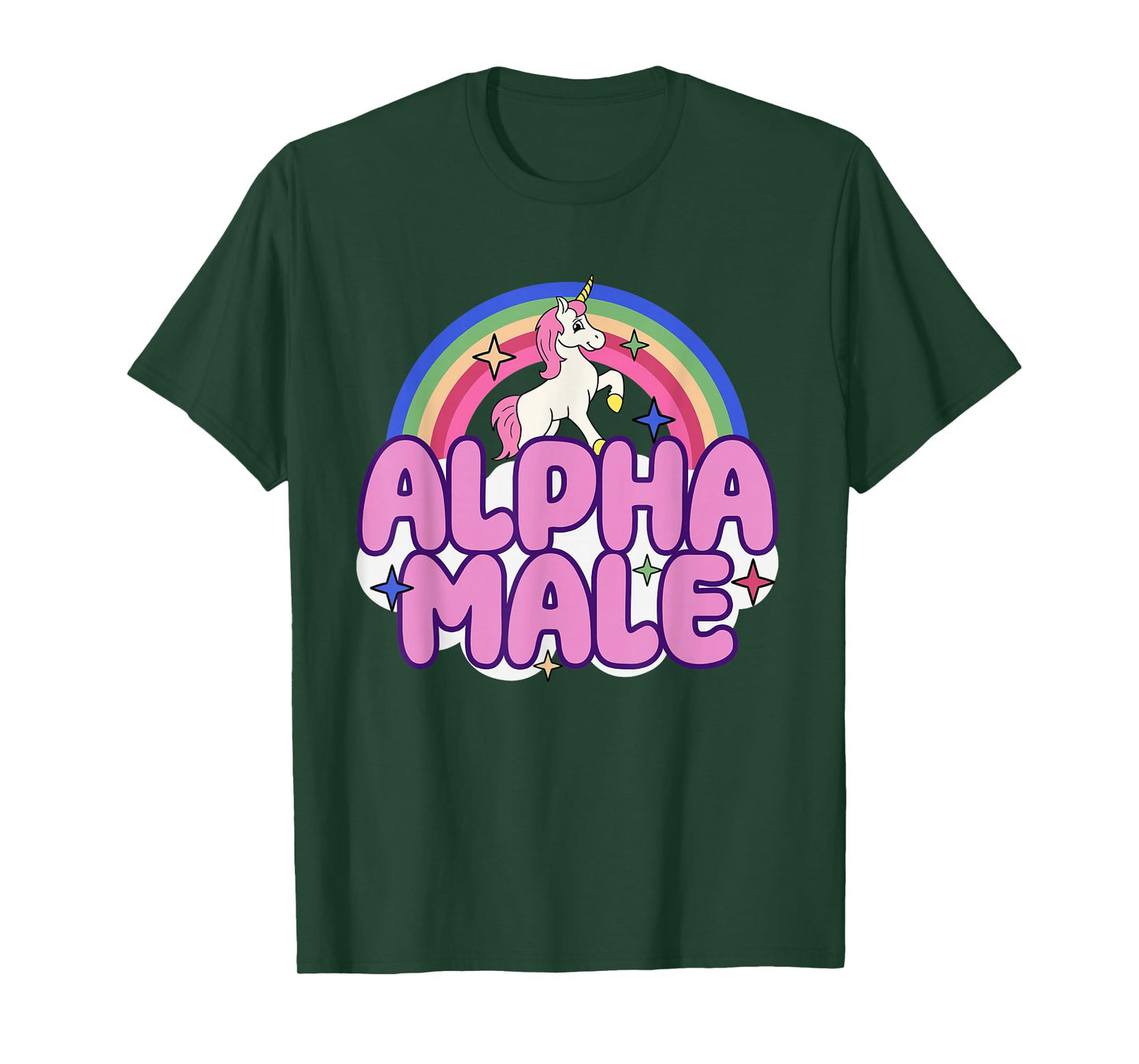Alpha Male Unicorn Funny Sarcastic Ironic Weird Y2K Humor T-Shirt