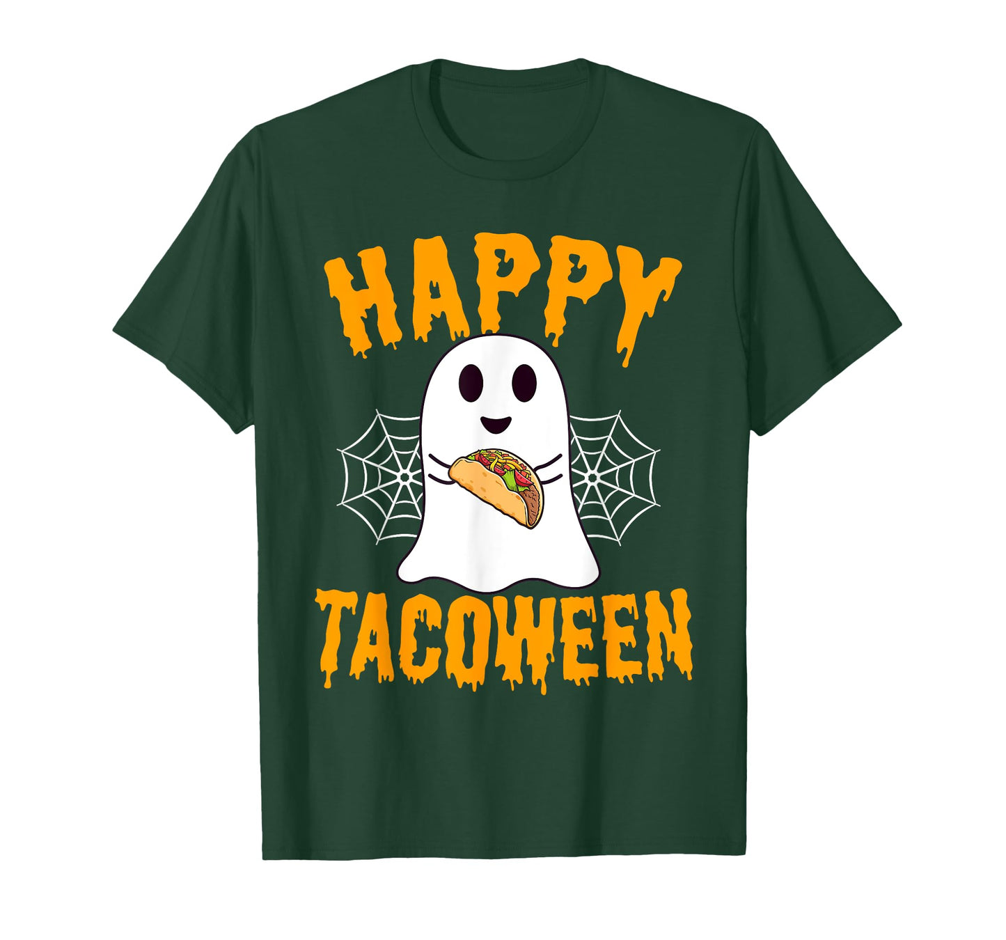 Happy Tacoween Food Funny Halloween Ghost Tacos T-Shirt