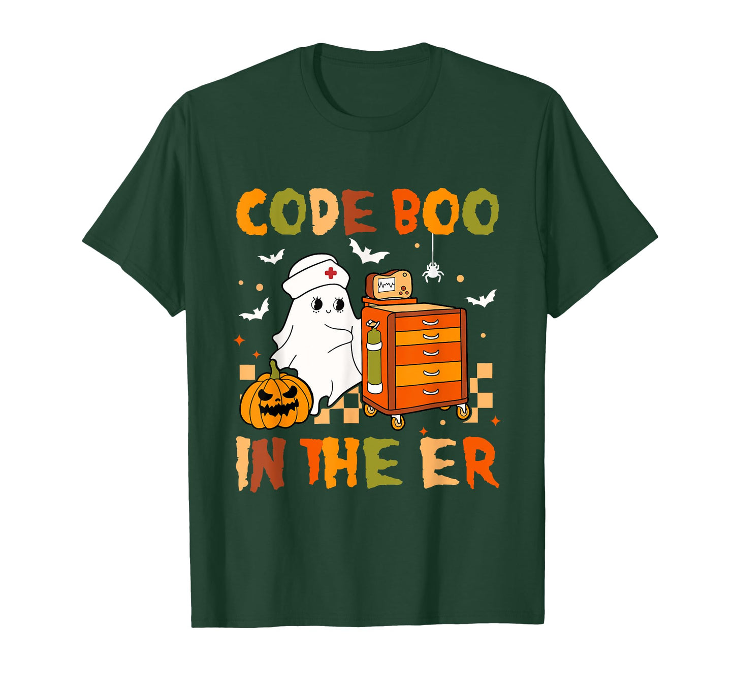 Halloween ER Costume Code Boo In The ER Nurse Crew Ghost T-Shirt
