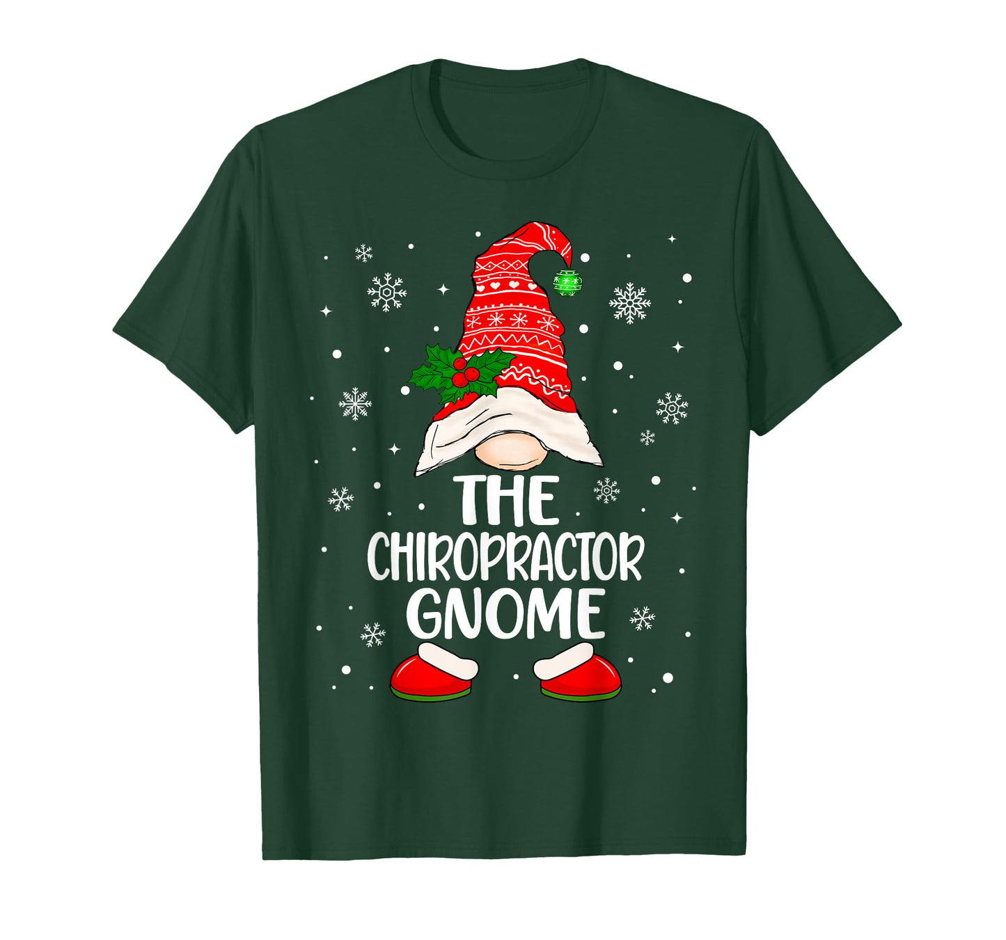 Chiropractor Gnome Funny Chiropractic Christmas Pajama T-Shirt