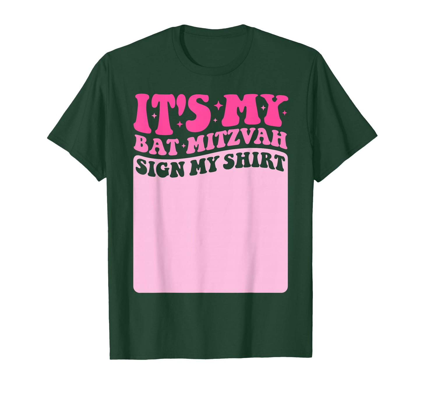 It's My Bat Mitzvah Sign My Shirt Cute Groovy Girls Party T-Shirt