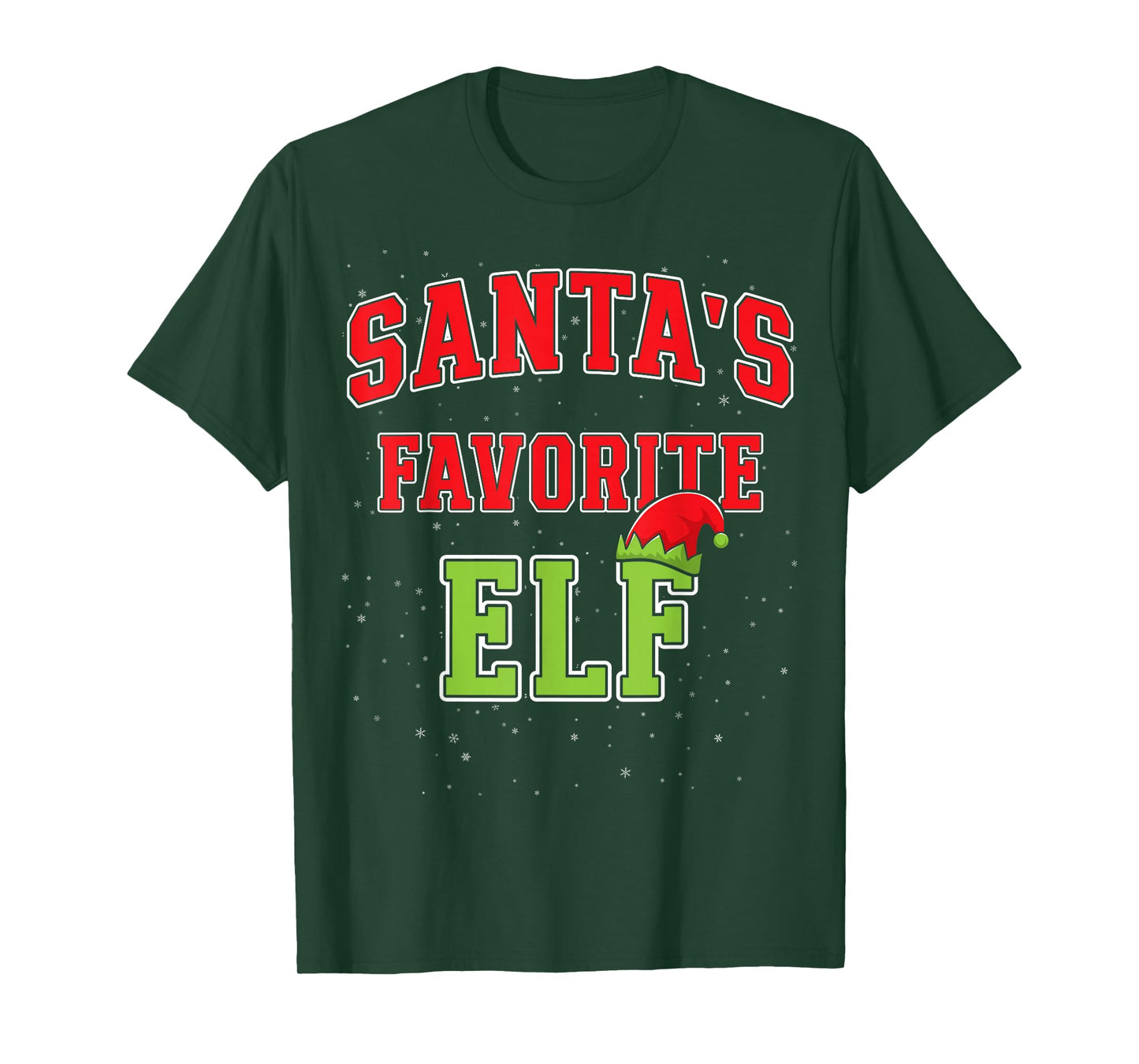 Santa's Favorite Elf Christmas Family Matching Group Xmas T-Shirt