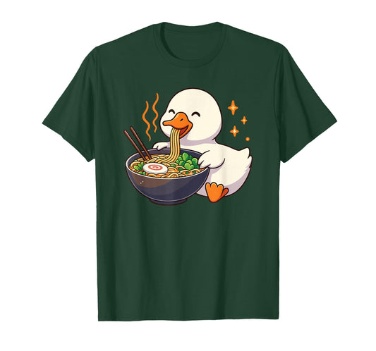 Goose with Noodles Ramen Kawaii Goose T-Shirt