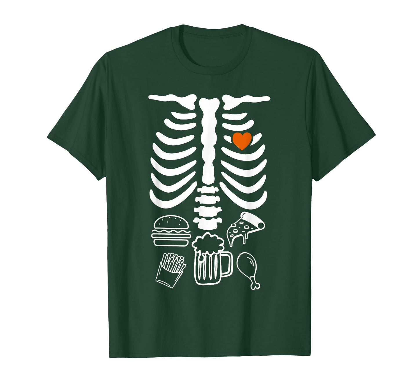 Beer Belly & Baby Skeleton Pregnancy Couples Halloween Dad T-Shirt