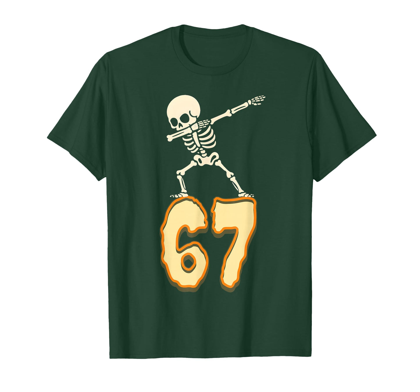 67 Halloween Meme 6 7 Numbers Six Seven Funny Kids Skeleton T-Shirt
