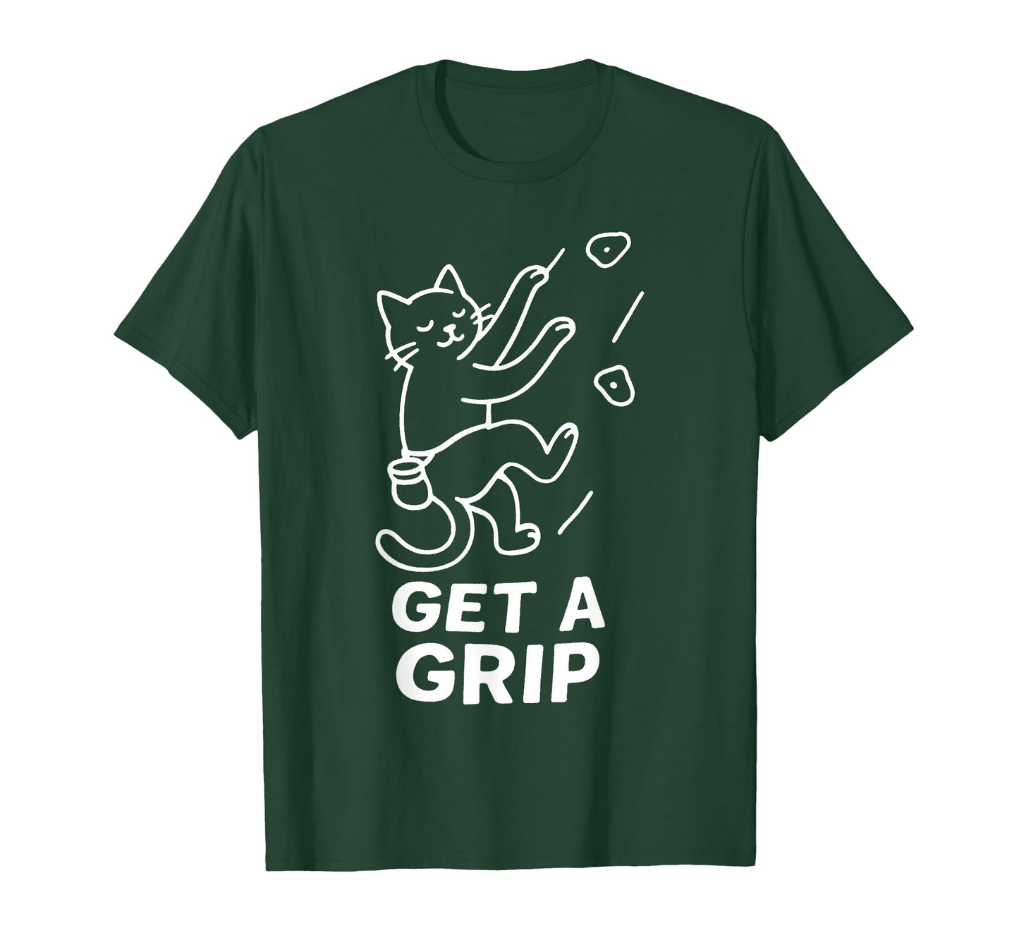 Funny Cat Rock Climbing Get a Grip T-Shirt