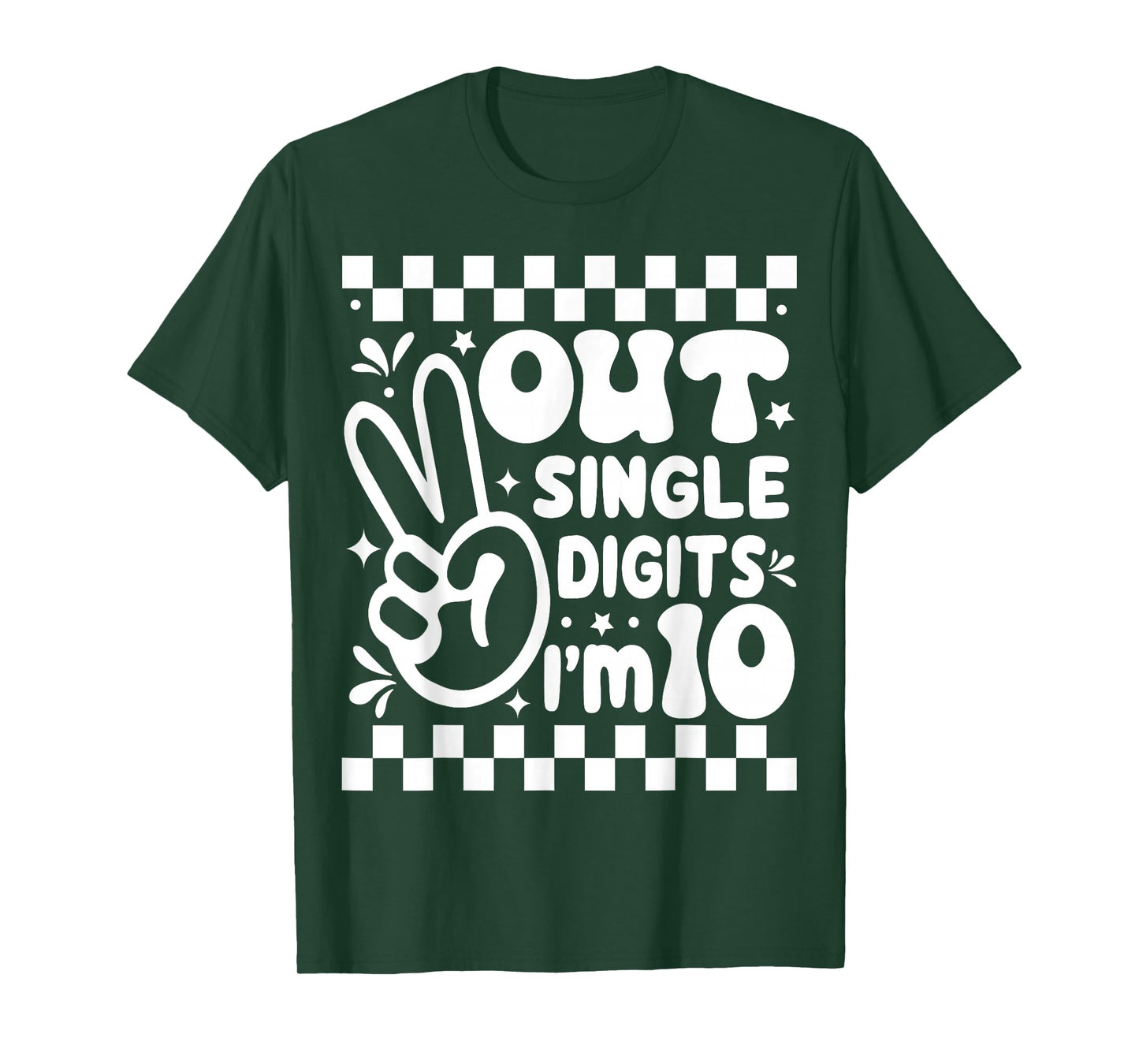 Funny Peace Out Single Digits I'm 10 Year Old 10th Birthday T-Shirt
