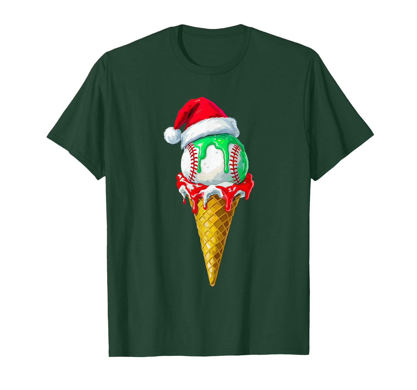 Ice Cream Drip Baseball Christmas Baseball Drip for Boys T-Shirt