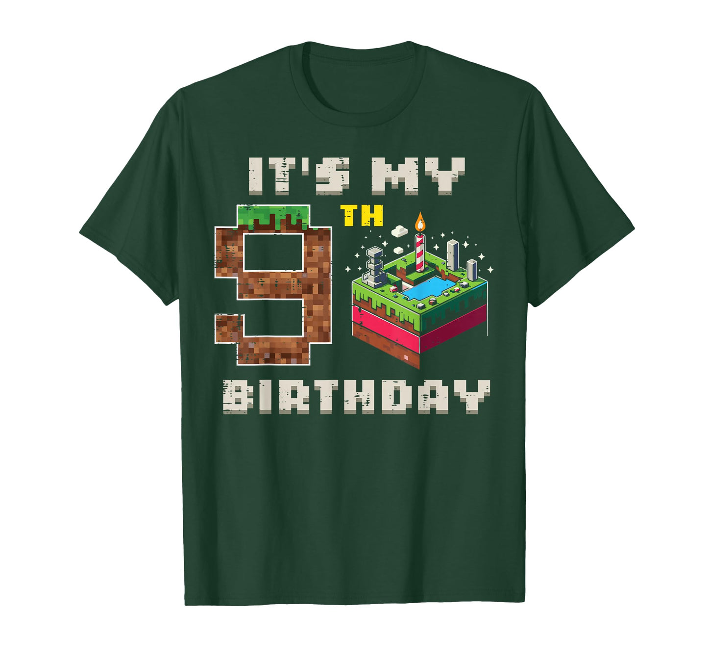 My 9th Birthday Pixel Game 9 Cake Video Gamer Boys Kid Youth T-Shirt