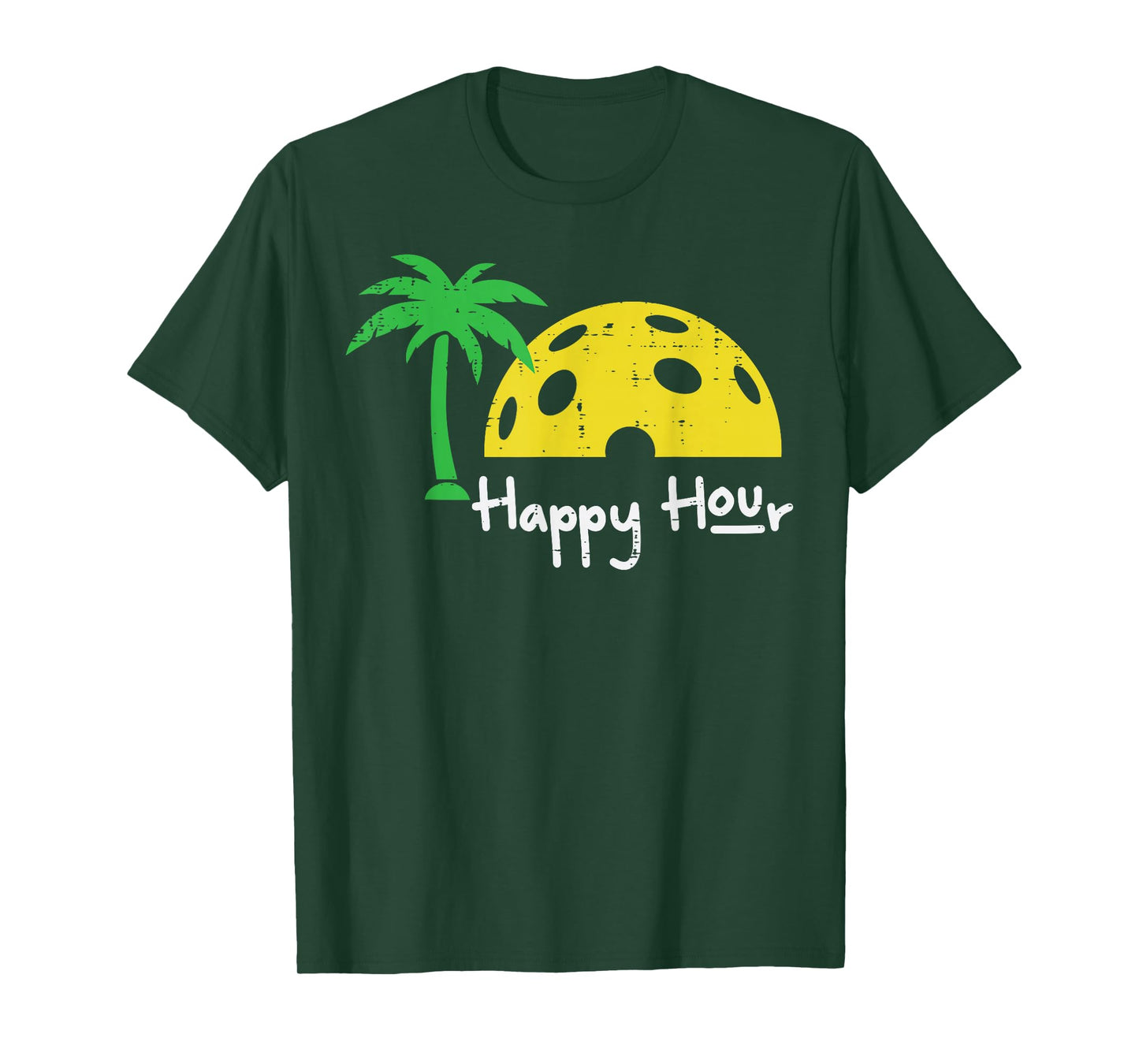 Pickle Ball Happy Hour Palm Tree Pickleball Men Women Kids T-Shirt