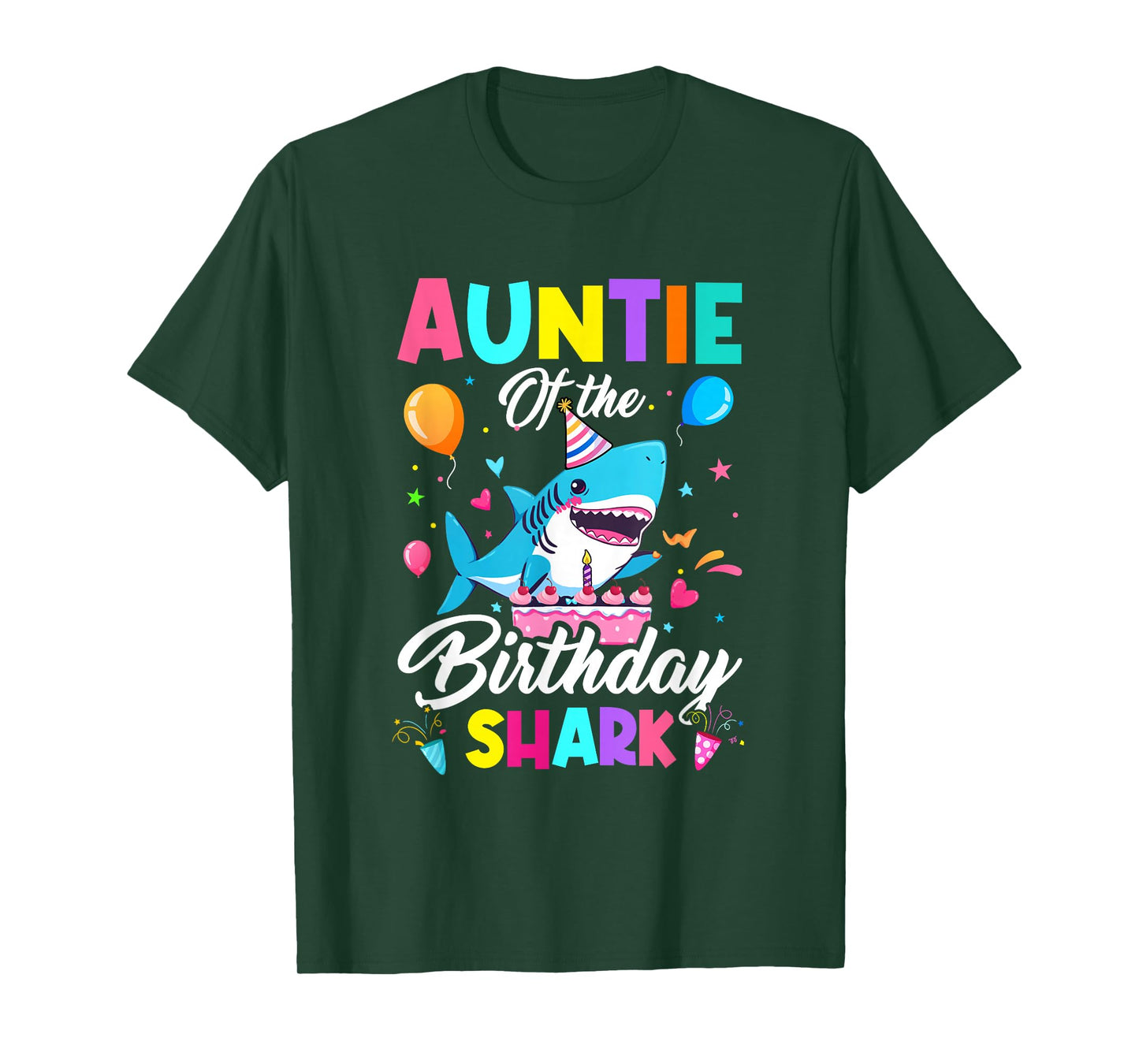 Auntie Of The Shark Birthday Boy Girl Party Family Group T-Shirt