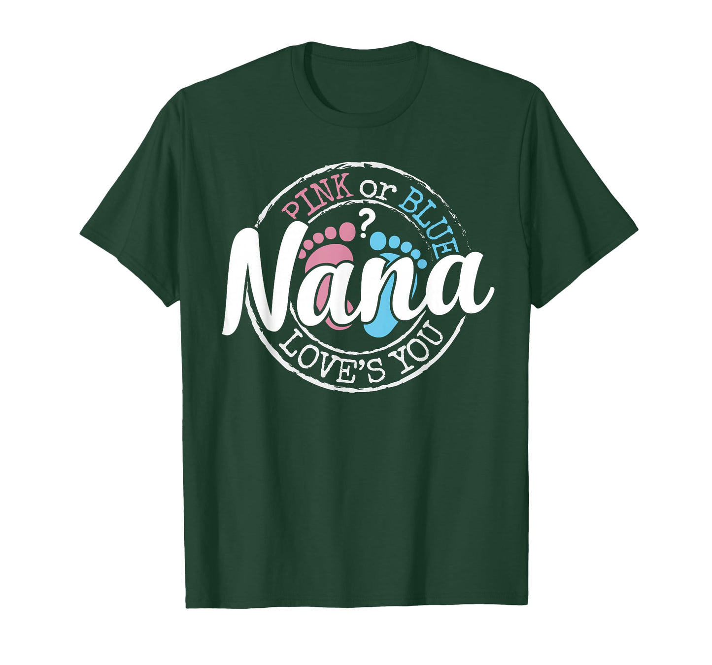 Gender Reveal Nana Grandma To Be Gifts Pink Blue Baby Shower T-Shirt