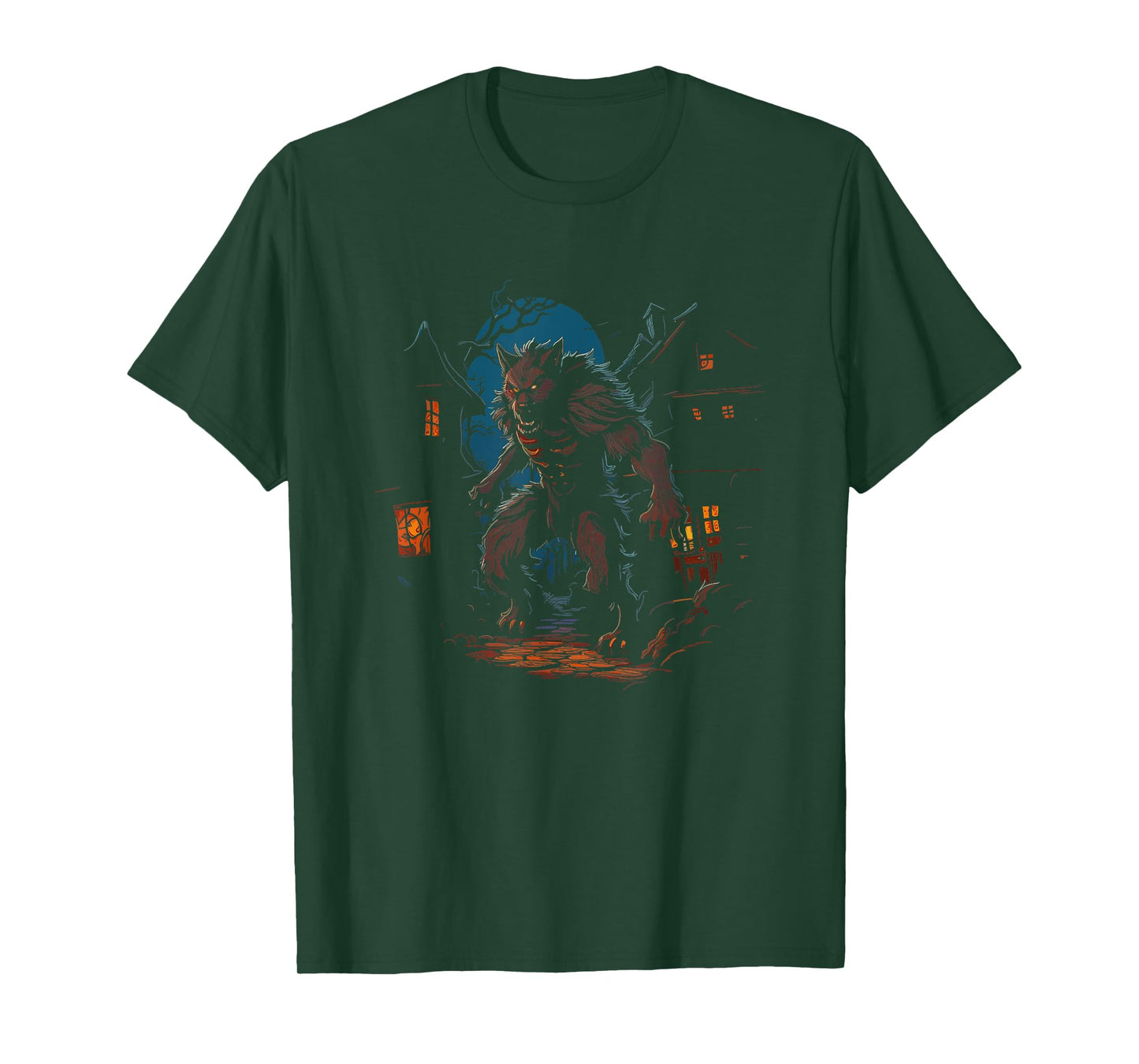 Werewolf - Vintage Spooky Scary Werewolf Halloween Costume T-Shirt