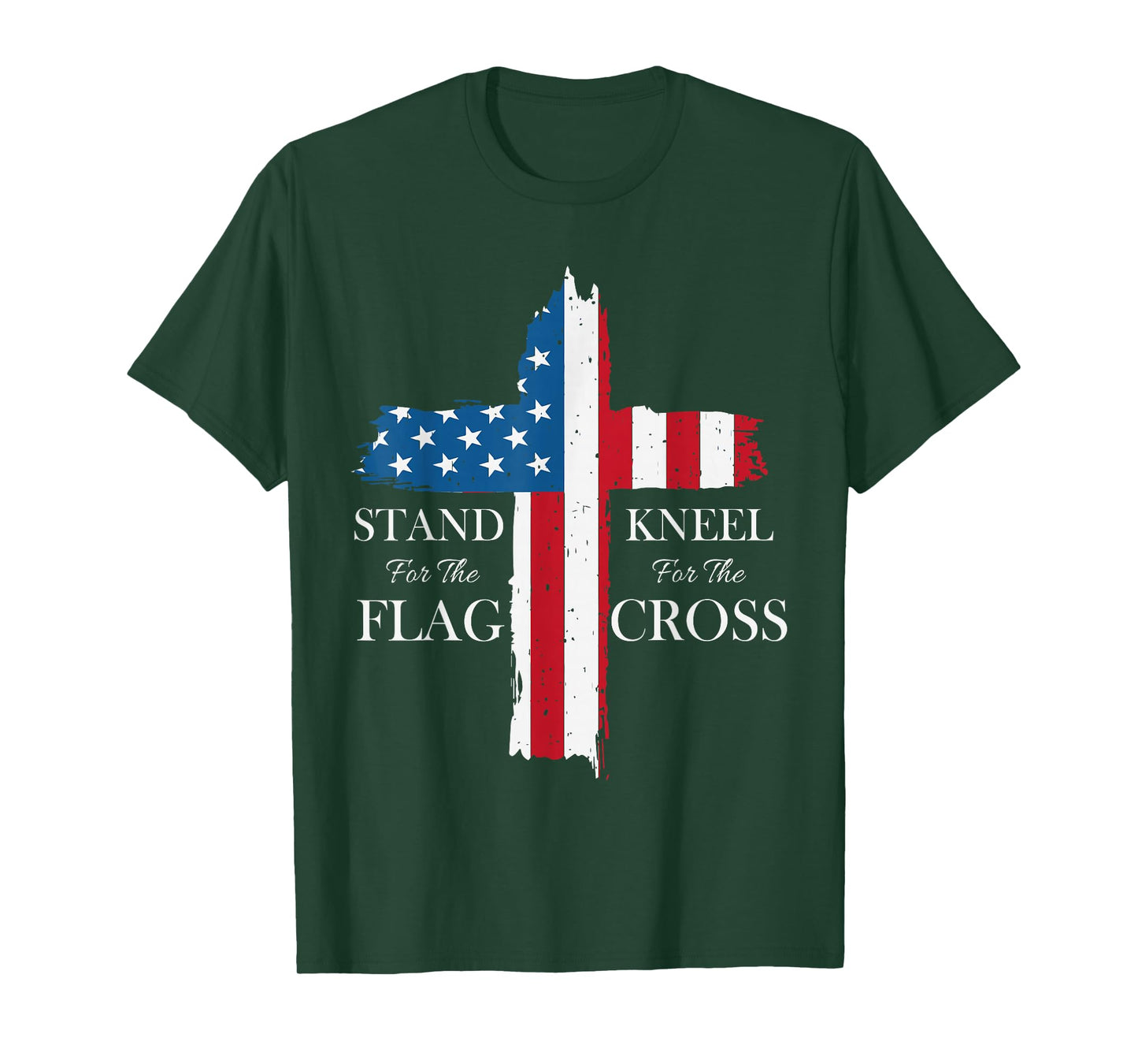Patriotic American Flag Cross Christian Faith USA T-Shirt