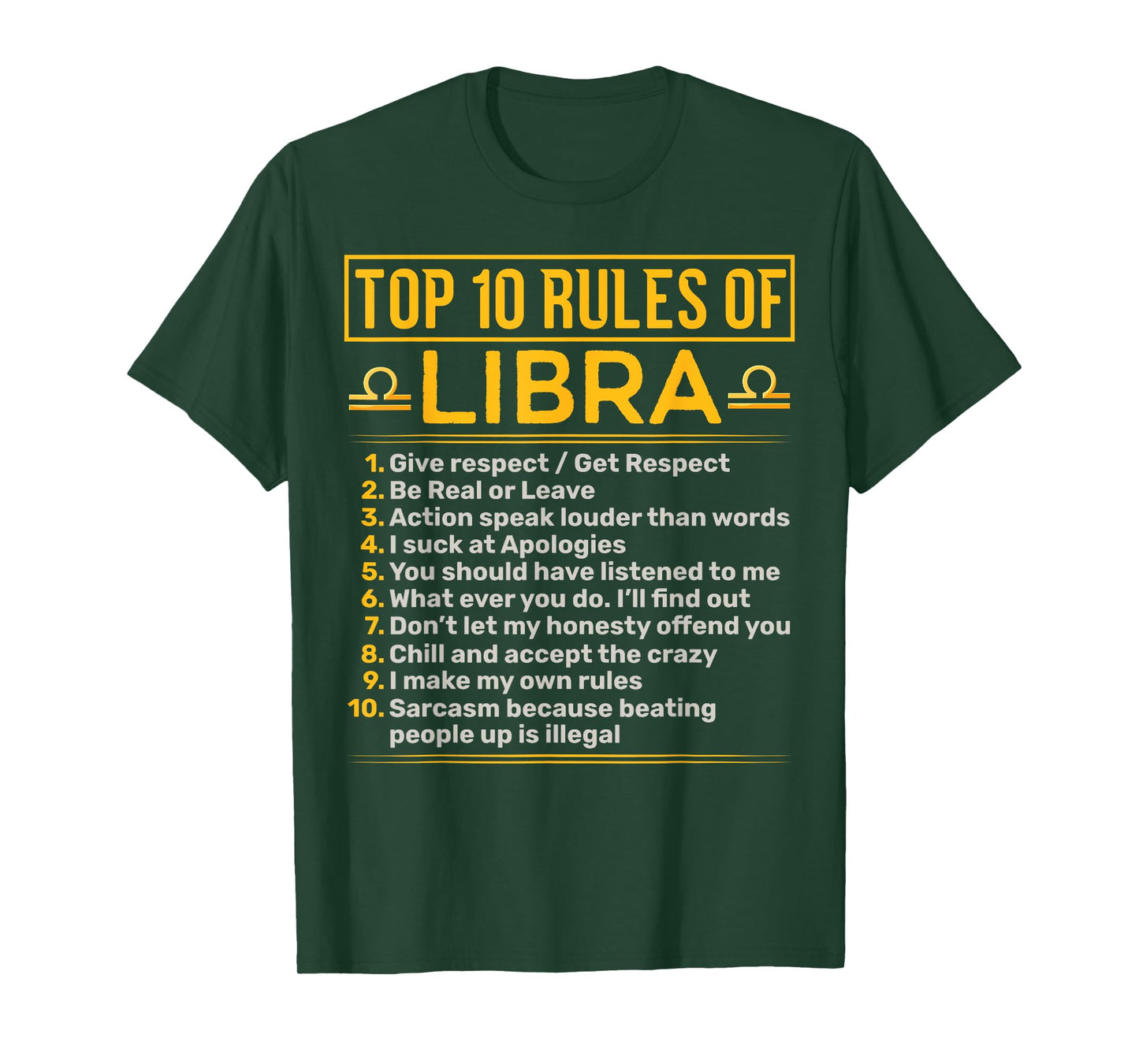 Top 10 Rules Of Libra Balance Astrology Sign Birthday T-Shirt