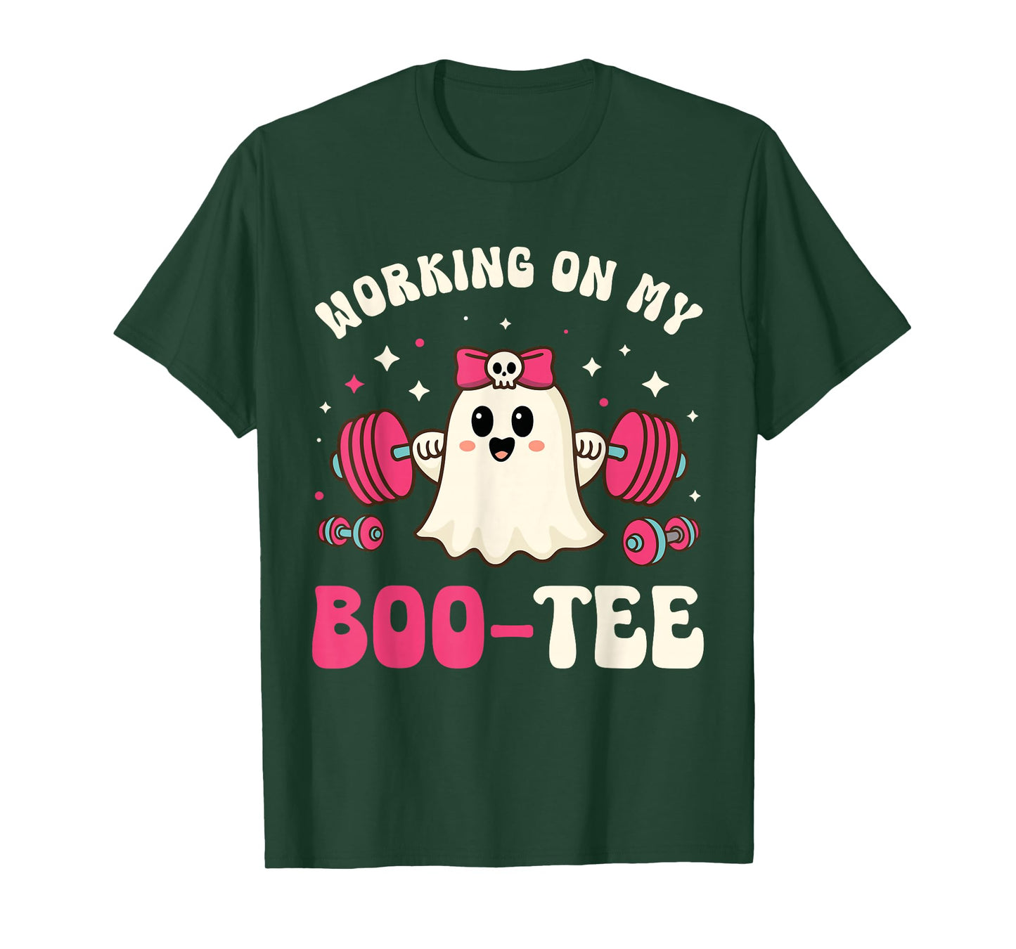Working on My Boo tee Funny Gym Halloween Dead Lift Ghost T-Shirt