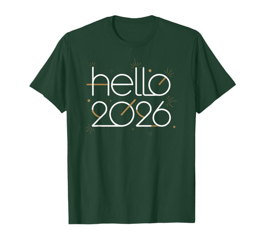 Hello 2026 Happy New Year Fireworks Celebration T-Shirt
