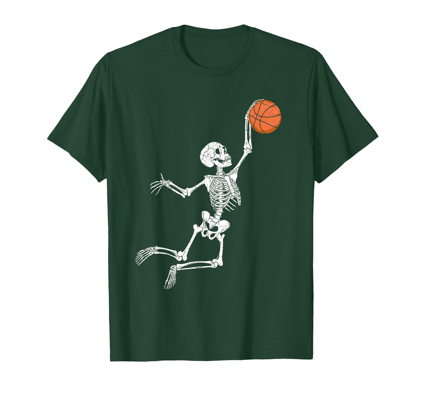 Basketball Skeleton Halloween Player Catcher Mens Boys Kids T-Shirt