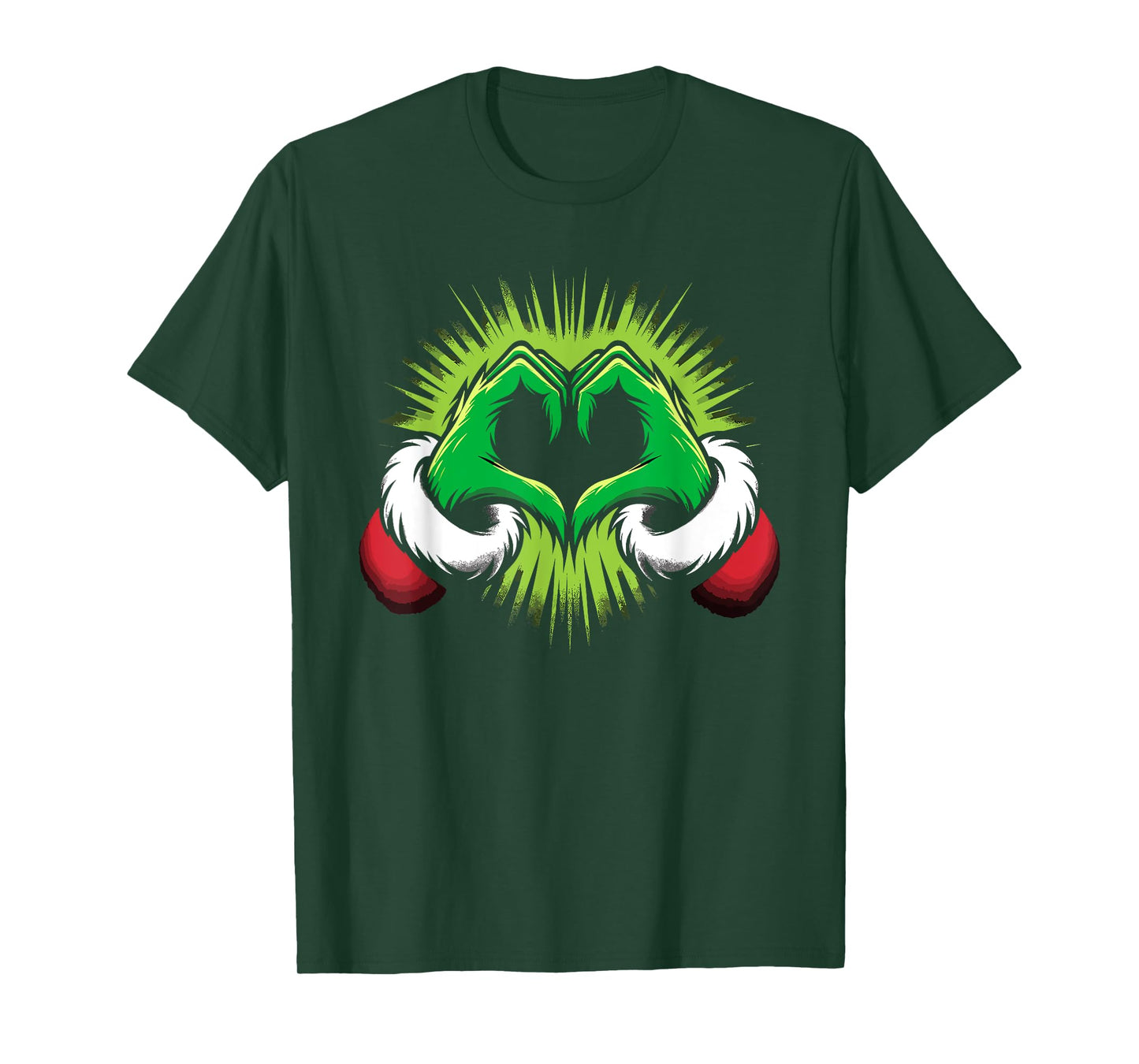 Funny Elf Heart Hands Love Christmas T-Shirt