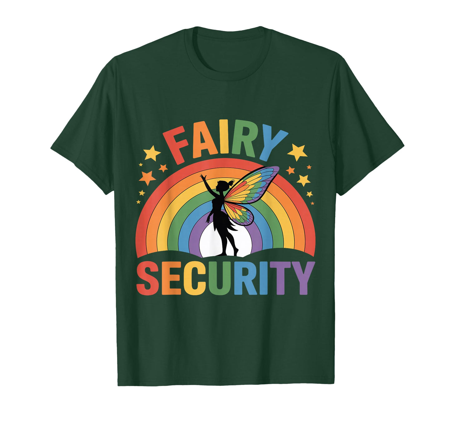 Fairy Security Birthday Family Halloween Costume Rainbow T-Shirt