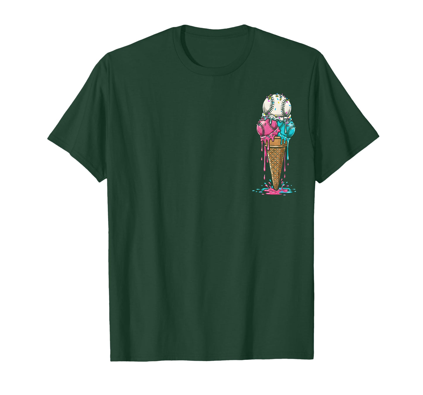 Baseball Ice Cream Drip Boys Home Plate Respect Drip T-Shirt