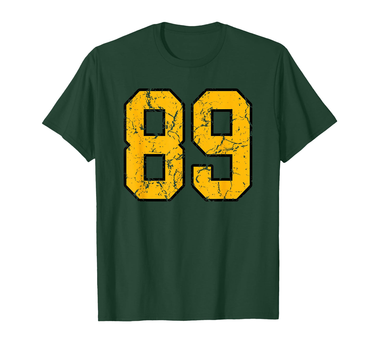 Gold and Black Sports Number 89 Jersey Uniform Player T-Shirt