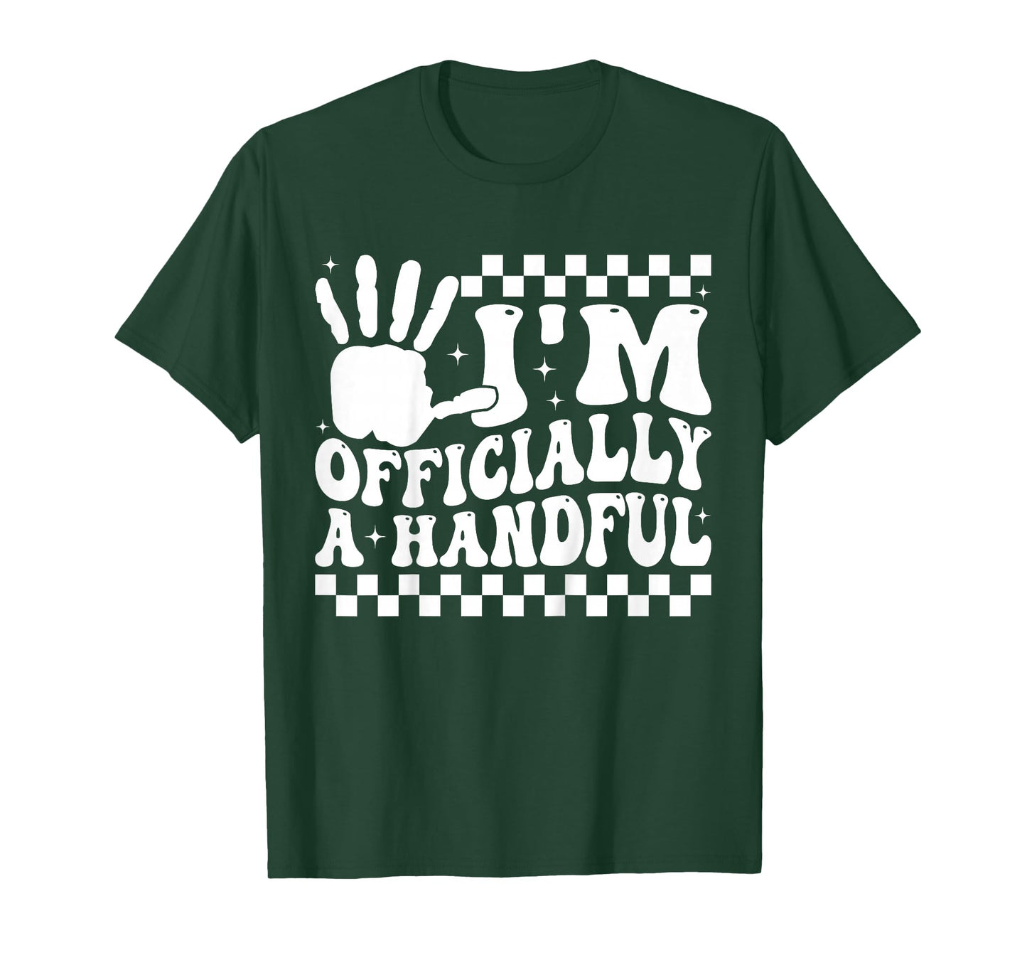 I'm Officially A Handful 5th Birthday Party 5 Year Old T-Shirt