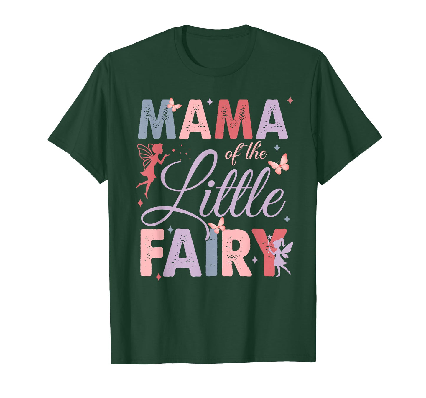 Mama of The Little Fairy Birthday Girl Family Matching Mom T-Shirt