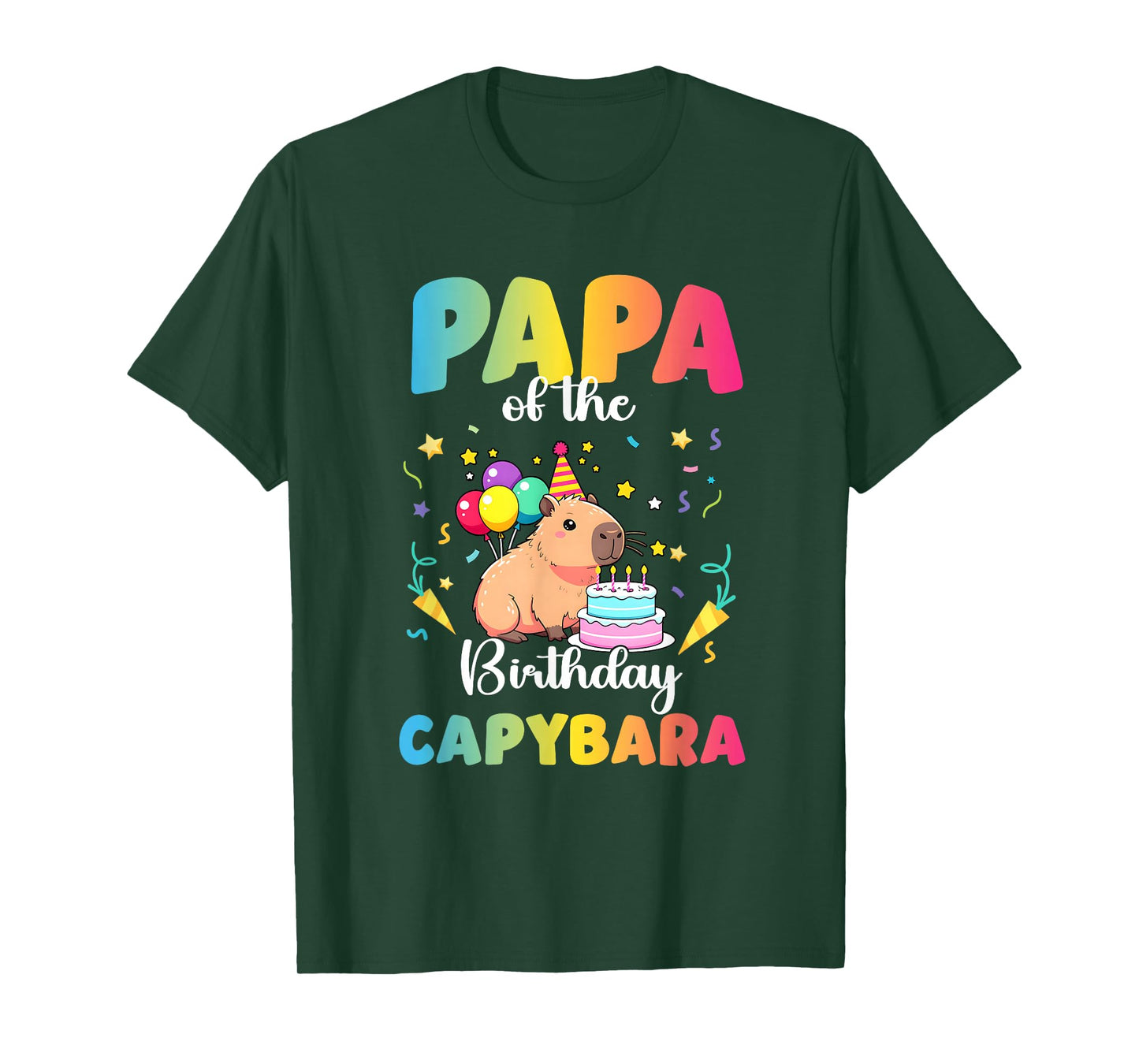 Papa of The Birthday Girl Capybara Bday Party Family T-Shirt