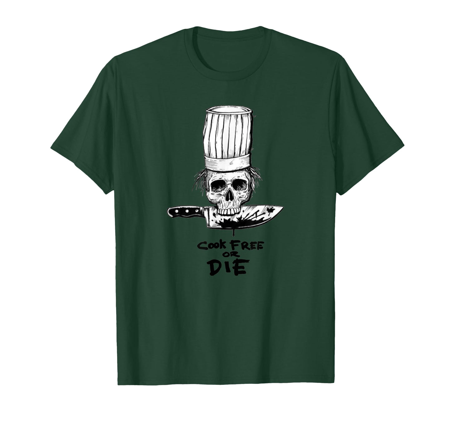 Bourdain Cook Free Or Die Funny Skull Chef Food T-Shirt
