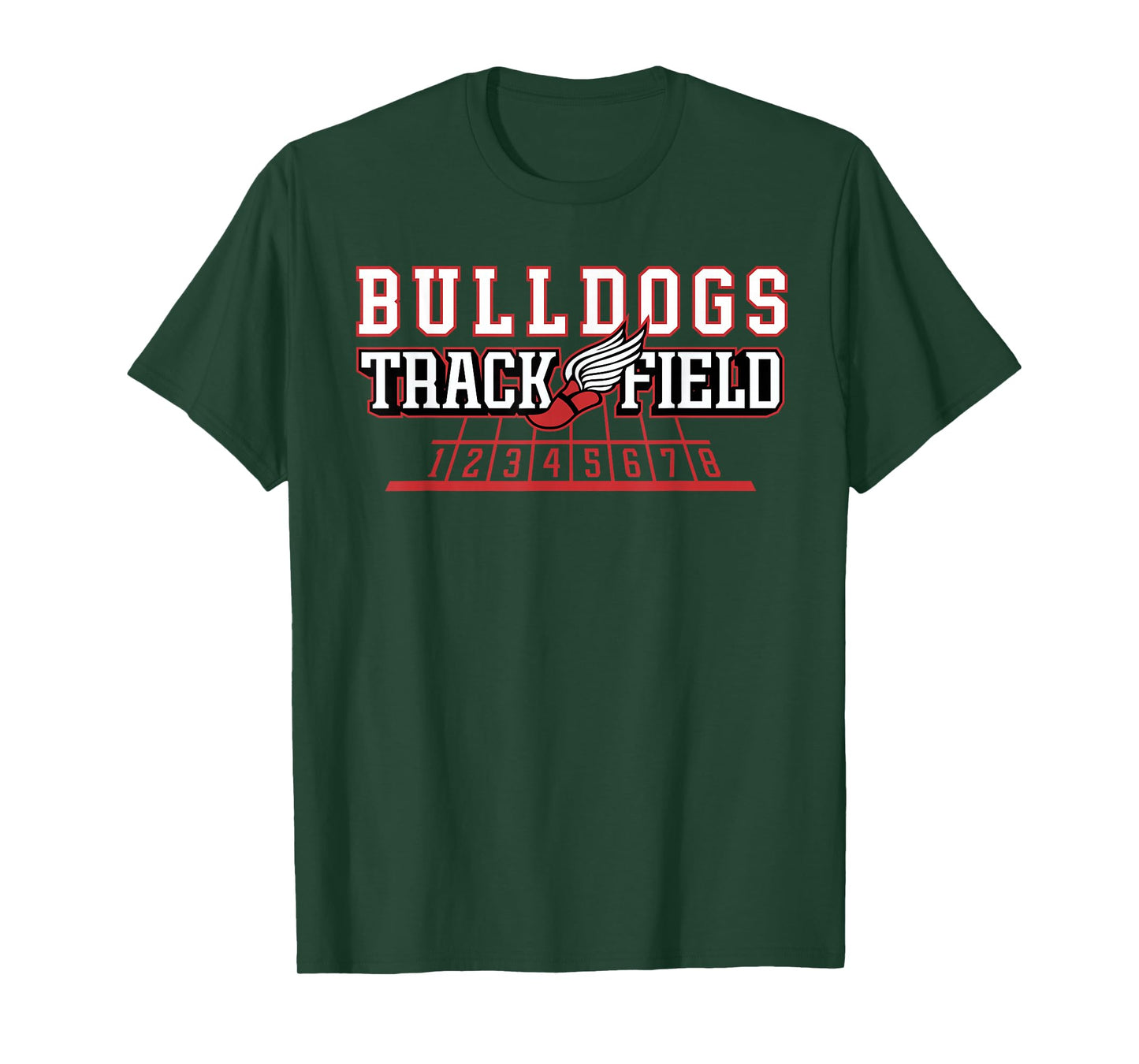 Bulldogs Track and Field Red Bulldog School Spirit T-Shirt
