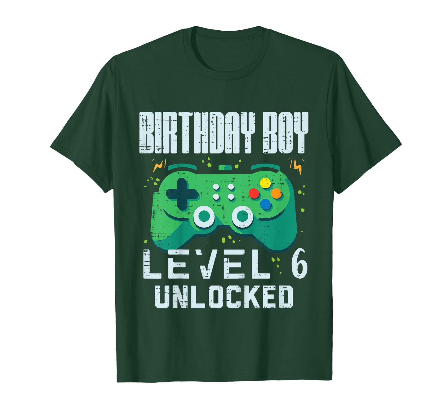 Birthday Boy Level 6 Unlocked Gamer Controller 6th Bday Boys T-Shirt