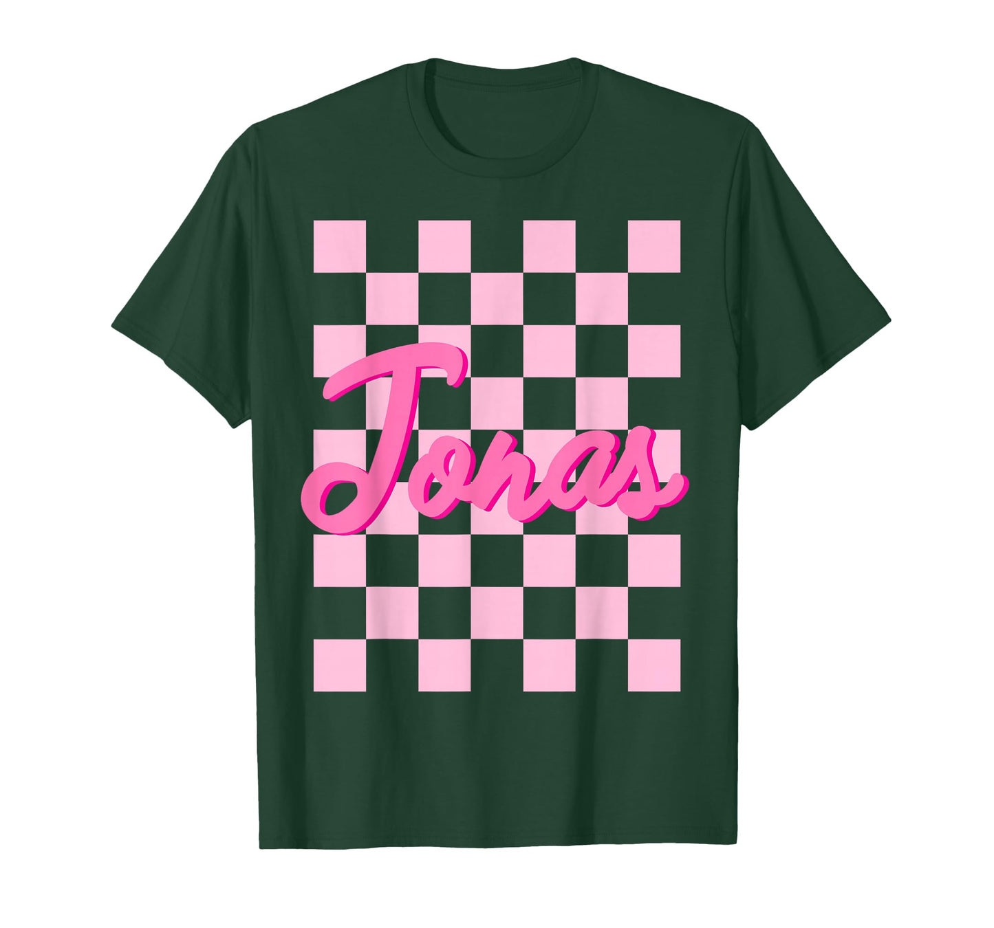 First Names Apparel Personalized Retro Jonas T-Shirt - Unisex-Adults, Unisex-Kids, Black, Small