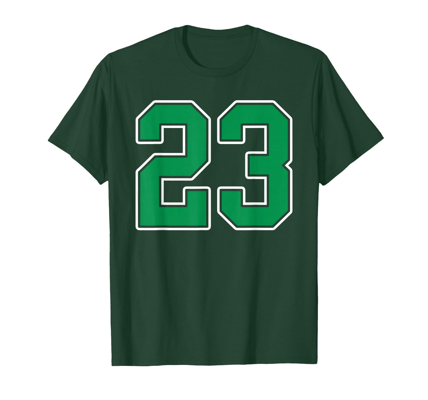 Kelly Green White Number 23 Jersey Player Uniform #23 T-Shirt