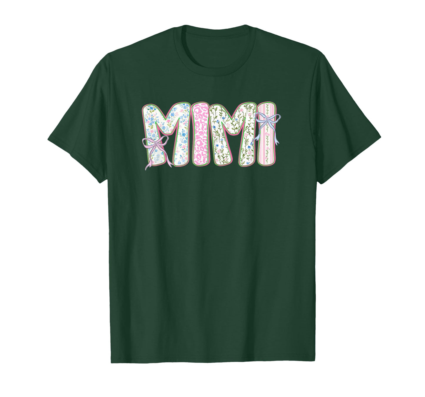 Mimi Floral Coquette Bow Mother's Day Cute Women Grandma T-Shirt