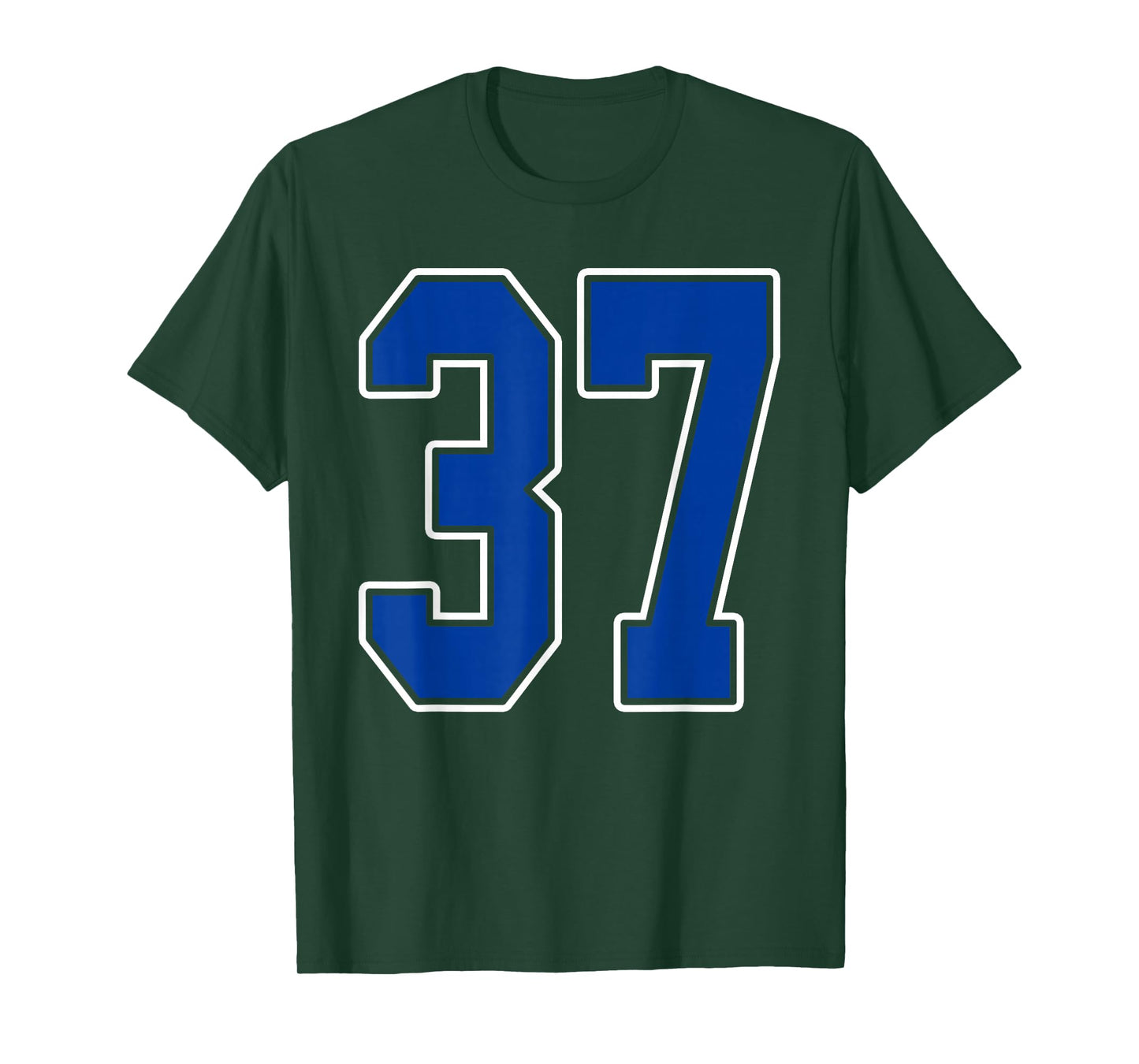 Royal Blue and White Number 37 Jersey Player Uniform #37 Fan T-Shirt
