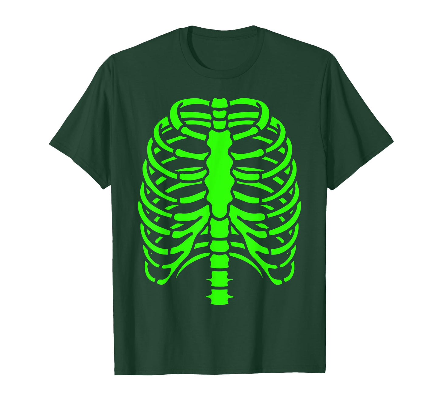 Fun Cool Green Skeleton Rib Cage Halloween T-Shirt