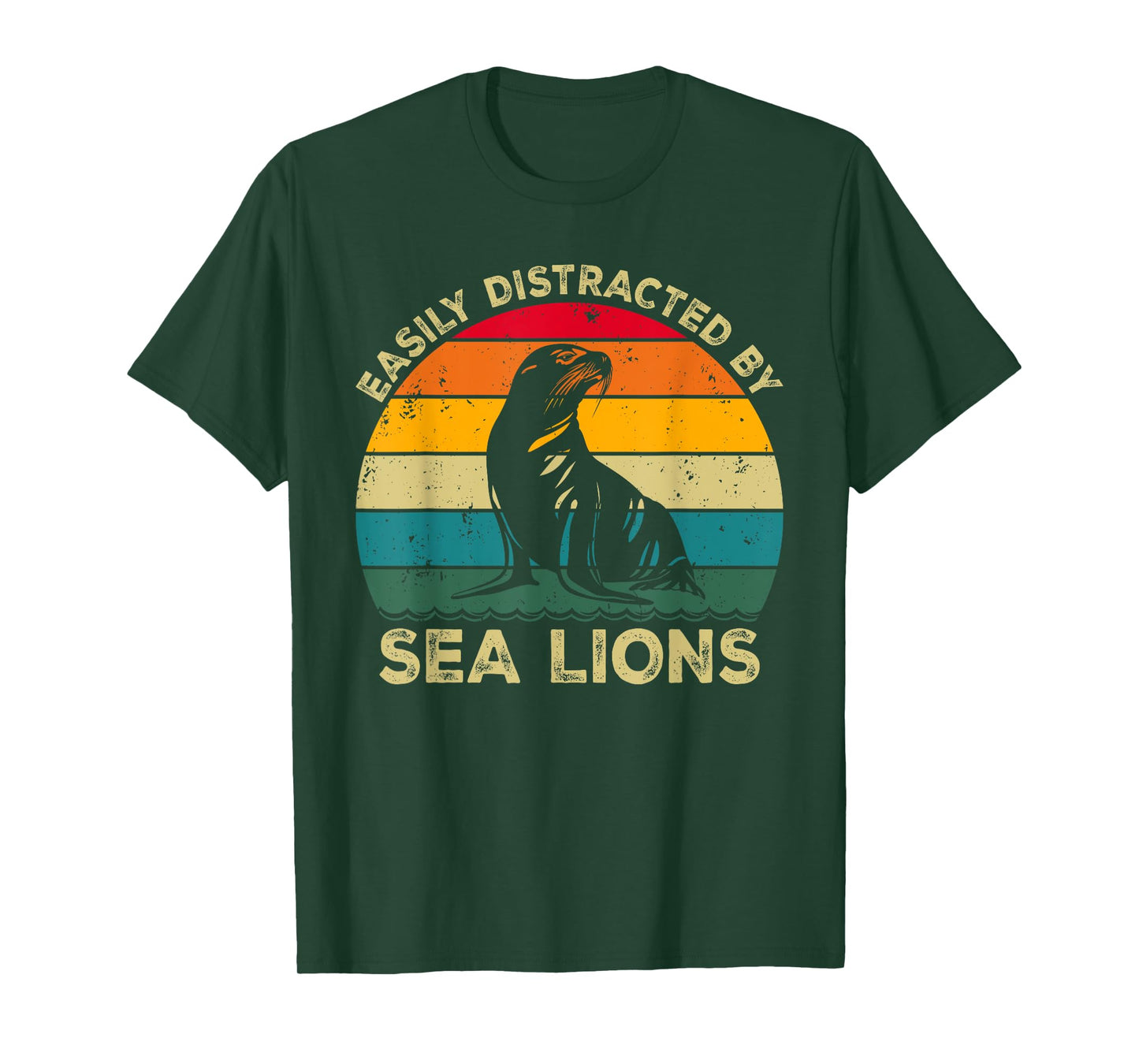 Easily Distracted By Sea Lions, Funny Cute Sea Lion Lovers T-Shirt