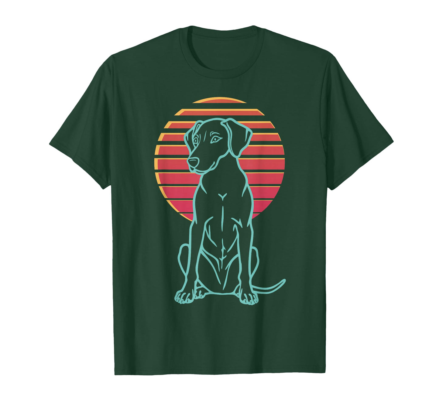 Rhodesian Ridgeback Lover Dog Owner Retro Synthwave 80s T-Shirt