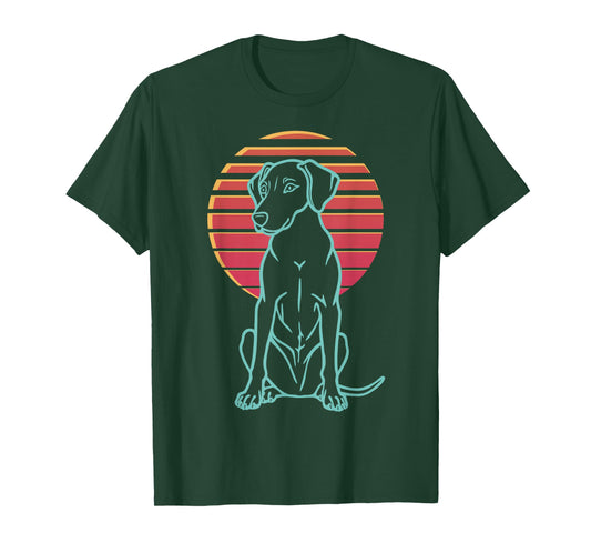Rhodesian Ridgeback Lover Dog Owner Retro Synthwave 80s T-Shirt