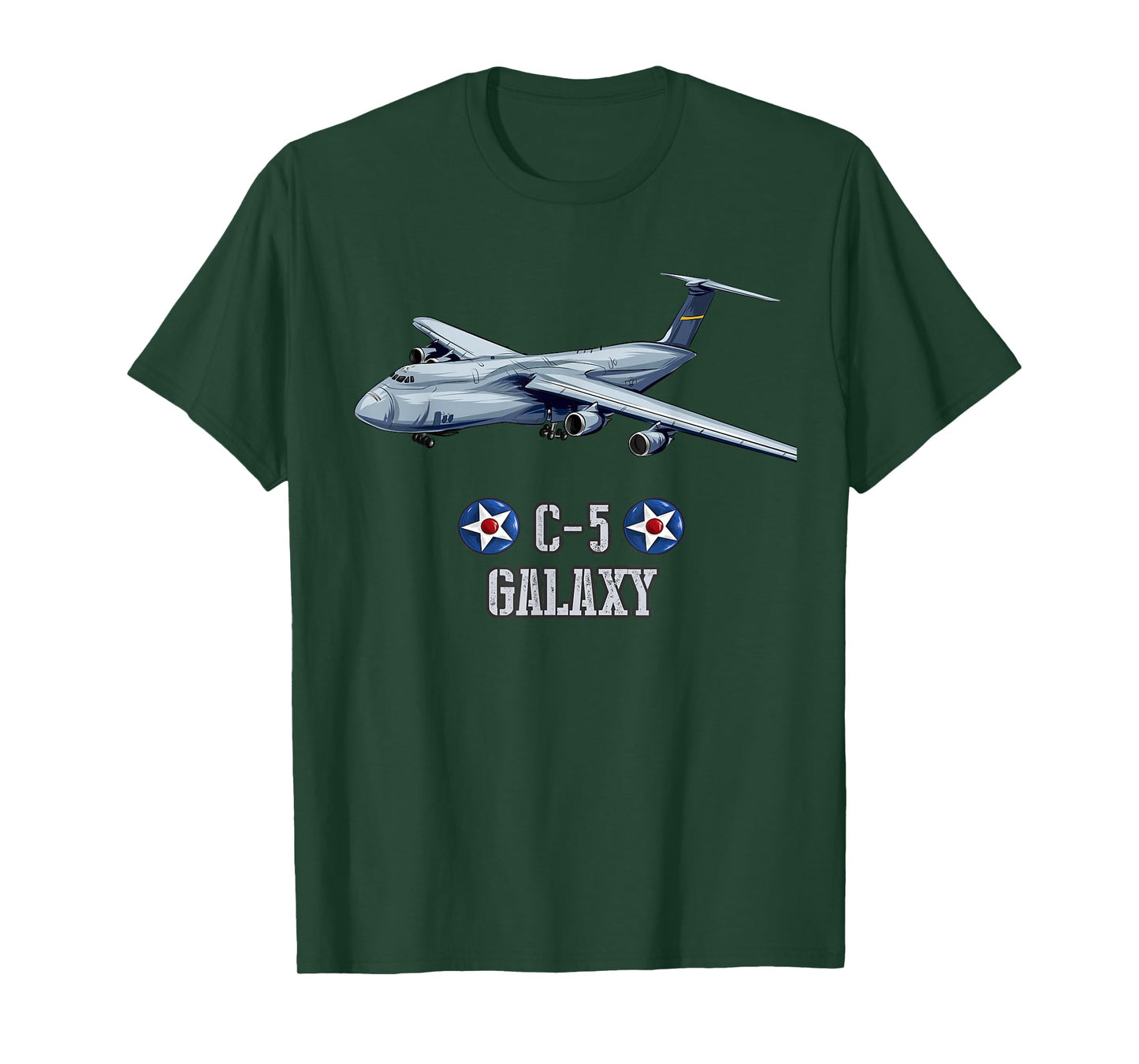 American C-5 Galaxy Military Transport Aircraft T-Shirt