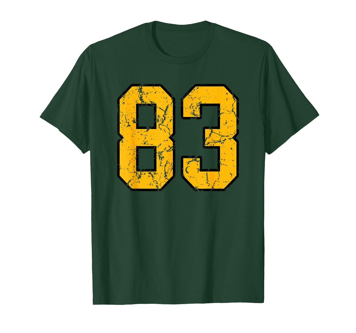Gold and Black Sports Number 83 Jersey Uniform Player T-Shirt