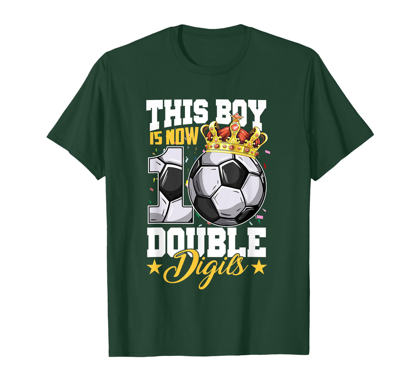This Boy Now 10 Double Digits Soccer 10 Years Old Birthday T-Shirt