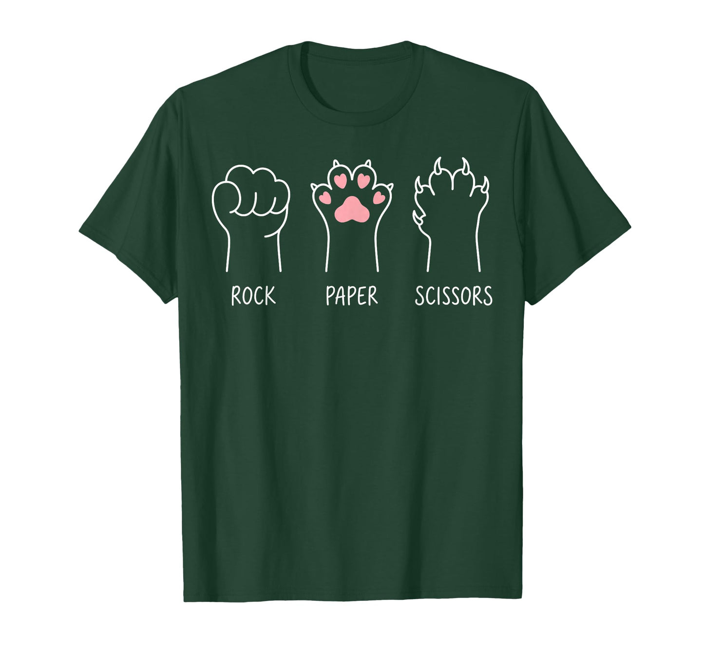 Cat Animal Rescue Pet Lover Rock Paper Scissors Hand T-Shirt